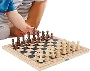 Lesunbak Chess Sets for Adults | Three in 1 Checkerboard Table Game | Portable Tabletop Strategy Activity for Beginners Competitive Training Family Entertainment
