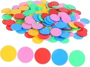 ROMISBABA 200pcs Poker Game Tokens Plastic Math Discs Educational Boys and Girls Reward Counting Chips for Addition Subtraction Learning Games