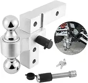 kemimoto Adjustable Trailer Hitch Ball Mount, Weather-Resistant Trailer Hitch Ball Mount with 6" Drop Compatible with UTV