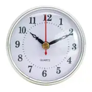 80mm/3.15inch Clock Insert Silver Frame Metal Clock Face White Background