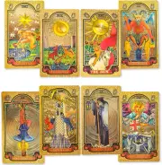 KIINO 78 Gold Foil Tarot Cards with Guide Book Tarot Deck for Beginners and Prof