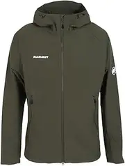 [Mammut] Soft Shell Jacket, Macun Soft Shell Hooded Jacket, Asian Fit, Men's, Macun 2.0 SO Hooded Jacket, AF Men, dark marsh, M
