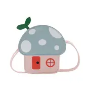 2 Pcs Boys Kids Small Wallet Lovely Baby Girls Mushroom House Coin Purse PU Leather Cute Children Mini Shoulder Crossbody Bags