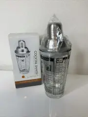 Outset 16 Oz Cocktail Shaker with 7 Recipe Glass / Stainless-Steel Lid. Oz & mL