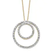 14K Yellow Gold Diamond Fascination Double Circle Necklace