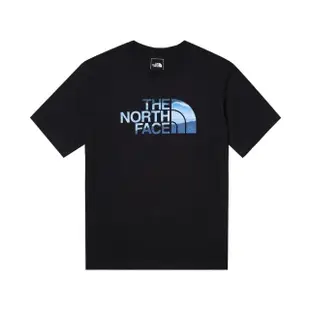 【The North Face 官方旗艦】北面男款黑色純棉品牌風景LOGO寬鬆短袖T恤｜88GMJK3