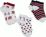 [Jefferies Socks] Little Girls' Sailor Girl Low Cut Triple Treat Socks (Pack of 3) - Multi
