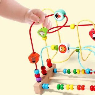 嬰幼兒玩具嬰兒精細動作鍛鍊串珠八個月小寶寶繞珠玩具1-2歲3