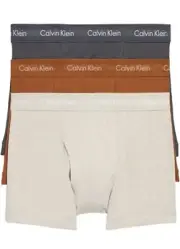 Calvin Klein Men's Underwear Cotton Stretch 3- Pack Trunk, Multicolor, S