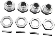 Ｓｉｍｈｏａ 4Pcs RC Hex Wheel Hubs Drive Adapter DIY Aluminum Alloy RC Crawler M17 Spare Parts Extended Replacement 1/8 Scale Hex Adapter, Argent
