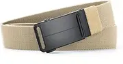 [HEIX] Men's Elastic Nylon Belt with Heavy-Duty Automatic Metal Buckle, Quick-Dry Adjustable Stretch Belt for Business & Casual Wear, 130cm Length, Fits 70-116cm Waist, 3.6cm Wide