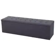 NNEDSZ Storage Ottoman Blanket Box Linen Foot Stool Rest Chest Couch Grey