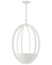 Lumanity Eclipse 2-Light Contemporary White Oval Chandelier