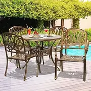 Livsip Outdoor Dining Set 5Pcs with Alumninum Table and Chairs Outdoor Furniture