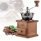 Wooden Manual Coffee Grinder Catch Drawer Coffee Mill Burr Grinder Grain