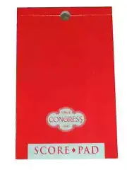 50 Page 5.5" Congress Contract Bridge RED SILVER Score Pad Playing Cards Bicycle