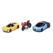 Siku - Sports Cars And Motorbike Gift Set Porsche 918 Spyder Ducati 1299 Panigale And A Bugatti Chiron