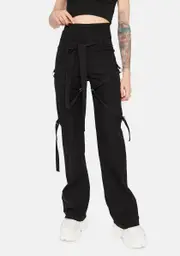 Noir Come Correct Strappy Flare Pants