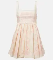 [Agua by Agua Bendita] Agua by Agua Bendita Hierbabuena Floritura linen minidress UK 6 pink