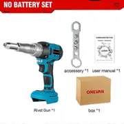 Onevan 720w 20000n Brushless Electric Rivet Gun Cordless Rivet Nut Gun Power Display Auto Riveting Tool For Makita 18v Battery Yalo Without Battery