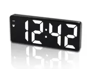 Digital Alarm Clock for Bedroom,Mirror Surface LED Electronic Clocks,Adjustab...