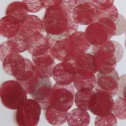 Round Sequin 15mm Deep Rose Pink Silky Fiber Strand Fabric Couture Paillettes