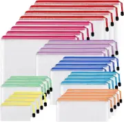32Pcs Mesh Zipper Pouch, Mesh Zipper Pouch Document Bag, B4|A4|B5|A5|B6|A6|B8...