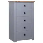 Sideboard Grey 46x40x89 cm Pine Panama Range Modern Storage Furniture Home 82650