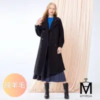 在飛比找momo購物網優惠-【MYVEGA 麥雪爾】MA純羊毛雙排釦輕量保暖長版冬季大衣