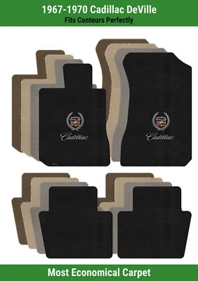 Lloyd Velourtex Front & Rear Mats for '67-70 DeVille w/Cadillac Crest 2 Silver o