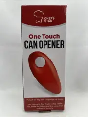 Chef’s Star One Touch Smooth Edge Automatic Can Opener - Red - New
