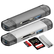DM-HC61 6-in-1 OTG Type-C SD TF Card Reader USB 3.0 Micro USB Flash Drive Adapter 5Gbps High Speed Transmission Multifun