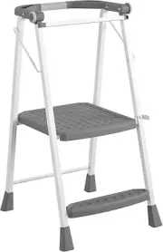 2-Step Folding Kitchen Step Stool for Adults and Kids (Steel/Resin)