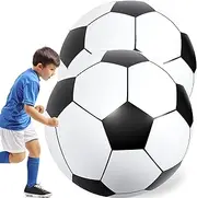 Lewtemi 2 Pcs 3.3 Feet Giant Inflatable Soccer Ball Large Inflatable Football Inflatable Sports Balls Giant Beach Balls Beach Pool Party Toys for Outdoor Activity Games Sports Birthday