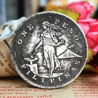 在飛比找樂天市場購物網優惠-1906菲律賓1比索硬幣 錘子拿花女神外國錢幣仿古銀元紀念章