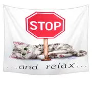 Cool Cats Encouraging Quote Cute Kitten Tapestry
