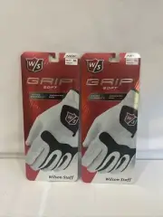 2 Pack - Wilson W/S Mens Staff Grip Soft Golf Gloves Anti Microbial White/Black