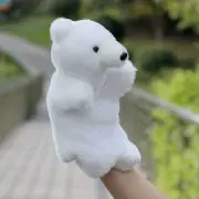 AU White Bear Gloves Hand Puppet Plush Zoo Toy Kindergarten Stage Props Kid