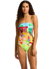 [Seafolly] Cuba Bandeau One Piece in Blue