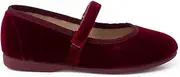 [Pisamonas] Velvet Mary Janes Girls Hook-and-Loop Strap