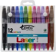 Texta Laser Colouring Markers School Fun Activity - 12 Colours