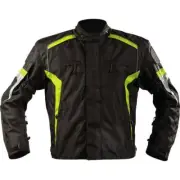 Motonation Bandido Hi-Viz Textile Jacket, Black/Hi-Viz Yellow