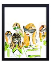 Ready2HangArt Blondes In Green Framed Print Wall Art