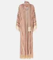 [Missoni] Missoni Zigzag sequined fringed lamé kaftan UK 12 multicoloured