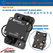 100A Circuit Breaker Hi AMP Automatic Auto Reset IP67 W/proof 12V 32V Fuse