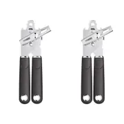 2x Mastercraft Soft Grip 14cm Manual Stainless Steel Can Opener Handheld Black