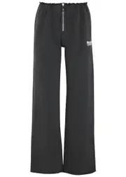 Rotate Sunday Enzyme Logo-embroidered Cotton Sweatpants - Black - M (UK12 / M) M (UK12 / M)