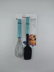 KitchenAid 2 Piece Aqua Sky Baking Set-Utility Whisk & Silicone Spoon Spatula