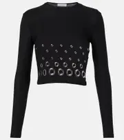 [Rabanne] Rabanne Embellished top AU 18 black
