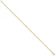 14k Yellow Gold 1.5mm Parisian Wheat Chain Ankle Bracelet
